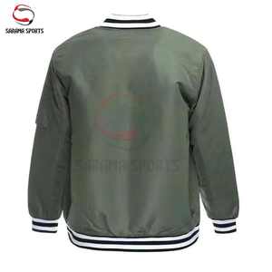 Nouvelle veste bomber varsity en molleton respirant, coupe-vent, écologique, à fermeture éclair, de qualité supérieure, sur mesure, pour hommes, grandes tailles - Product Image 4