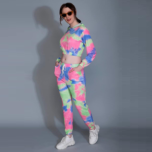 Haut court décontracté à capuche pour femme adulte, uni, Tai Dai, survêtement, coupe régulière, manches longues, yoga, gym, fitness, extérieur - Product Image 3