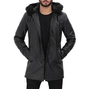 Men's Long Overcoat Wool/Polyester Material Fur Trim Breathable Quick Dry - Product Image 3