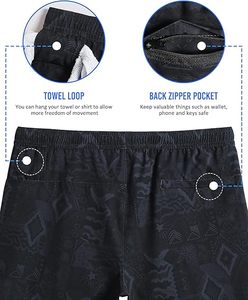 Men's 2-in-1 Athletic Workout Shorts High Quality Custom Gym Running Shorts Casual Solid Pattern Polyester Cargo Shorts - Product Image 5
