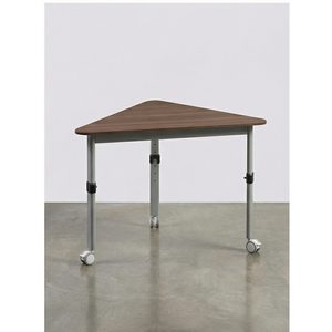 2026 <b>Height</b> <b>Adjustable</b> Triangle Mobile <b>Desk</b> Wheels Compact Table for School Wholesale - Product Image 1