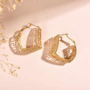 Pendientes de aro de Plata de Ley 925 chapados en rodio de oro de 18 quilates de alta calidad al por mayor, diseño moderno de latón trenzado para Mujeres Cristianas - Product Image 2