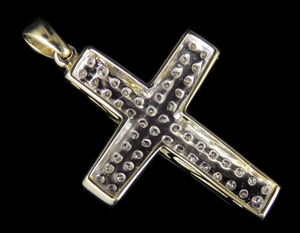 Personalizado forma redonda Moissanite diamante Hip Hop Iced Out lujo estilo Jesús Cruz colgante - Product Image 5
