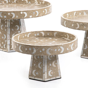 Meticulously Handmade Cake Stand With Mother of Pearl Inlay Elegant Capiz <b>Shell</b> <b>Chocolate</b> Serving Tray Suitable for Ramadan Eid - Product Image 2