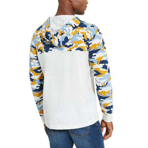 Felpa con Cappuccio American Rag da Uomo, Motivo Mimetico, Beige Kaki, Stampa a Sublimazione, Tessuto French Terry, con Zip, Etichetta Personalizzata, Taglia XXS - Product Image 2