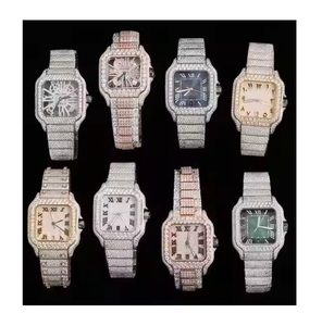Haut de gamme de luxe en acier inoxydable saphir verre étanche hommes diamant glacé mécanique mouvement pointeur montre en vrac acheter Reloj - Product Image 1