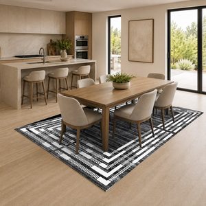 <b>RUGS</b> DEPOT LXDP-0795 Wholesale Charcoal Grey Modern Vintage Digital Printed Machine Washable Chenille Area <b>Rug</b> <b>Non</b> <b>Slip</b> - Product Image 4