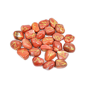 หินคริสตัลแจสเปอร์สีแดงธรรมชาติหินรูนแบบผสมผสานตามหลักฮวงจุ้ยหินแร่บำบัดกึ่งมีค่า - Product Image 6