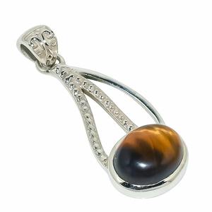 Pendentif classique bijoux pour femmes argent Boho Style bijoux 925 argent Sterling oeil de tigre pierres précieuses pendentif fait main cadeau pour - Product Image 2