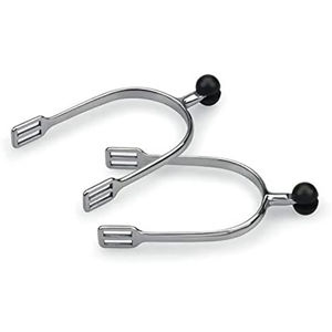 Fabricant de gros éperons de rodage en acier inoxydable, éperons de coupe, éperons de cheval, extrémité du bouton brossé cheval noir - Product Image 1