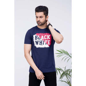 Men's 100% Cotton Todd Crewneck T-Shirt 180gsm Jersey 3D Screen <b>Printed</b> Compressed Bamboo Fiber Silk Screen <b>Printing</b> - Product Image 1