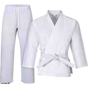 Chikara Costume De Karaté Enfant Blanc 130 Cm - Tenue Arts Martiaux Garçon Fille En Coton