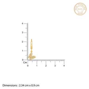 Golden Fluttering Butterfly <b>Fine</b> Stud <b>Earrings</b> - Product Image 6