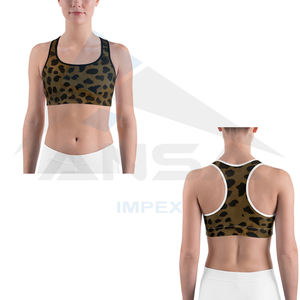 Soutien-gorge de sport à soutien élevé pour femmes avec bretelles croisées respirant 100% coton Sublimation impression pour ensemble d'entraînement de Yoga - Product Image 6