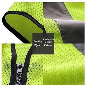 Fabrication de gilet de sécurité Logo personnalisé Vêtements de construction Gilet réflecteur Vêtements de sécurité réfléchissants haute visibilité avec fermeture éclair - Product Image 5