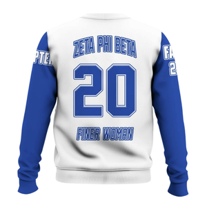 Sweat-shirt à col rond bleu pour femmes de la sororité Zeta Phi Beta, lettre grecque 1920, pull brodé - Product Image 2