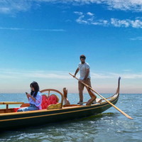 Gondole vénitienne OMH, bateau réel de 36 pieds, modèle de bateau à pagaies en bois artisanal K151 Vietnam pour les lacs et les rivières