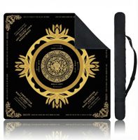 Tapis de mahjong noir pour table, tapis de mahjong noir pour Halloween 31,5" X 31,5", housse de table, tapis de mahjong uni, jeux de société
