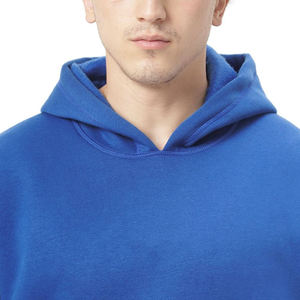 เสื้อฮู้ดโอเวอร์ไซส์ของผู้ชาย500GSM มีฮู้ดสีฟ้าแบบสวมหัวมีฮู้ดสไตล์สตรีทพิมพ์ลายพัฟแบบกำหนดเอง - Product Image 3