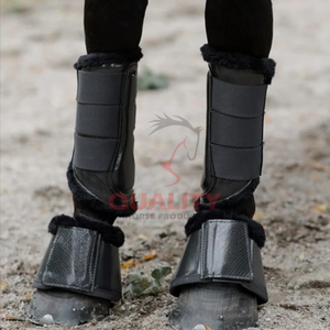 Botas de campana de caballo de alto rendimiento hechas de cuero PU impermeable con forro de poliéster de peluche para botas de campana de protección de comodidad - Product Image 3