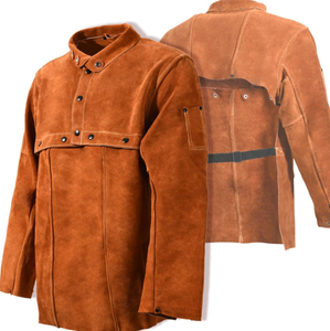 Chaqueta de soldadura personalizada Elegante BATA DE SEGURIDAD Chaqueta protectora de cuero para trabajar - Product Image 5