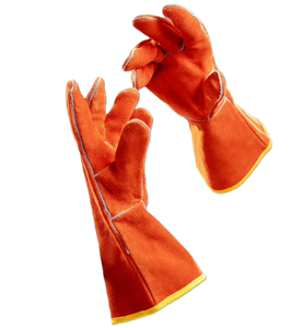 Guantes de trabajo de piel de cabra de piel de vaca duraderos, guantes de seguridad transpirables para jardín, equipo de protección ignífugo antiimpacto para soldadura - Product Image 1