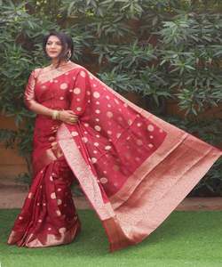 ผ้าส่าหรีผ้าตาข่ายสำหรับงานเจ้าสาวชุดปาร์ตี้แฟนซี - Product Image 1