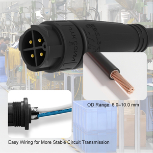 Tùy chỉnh <span class=keywords><strong>2</strong></span> 3 4 5 <span class=keywords><strong>6</strong></span> 8 9pin IP67 IP68 Nam Nữ cắm M19 Prewired không thấm nước kết nối điện cho ngoài trời LED chiếu sáng - Product Image 6