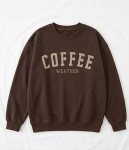 Sudadera de Felpa Personalizada con Bordado de Letras en la Parte Delantera para Mujer, Cuello Redondo, Informal, Otoño Invierno, Servicio OEM - Product Image 1
