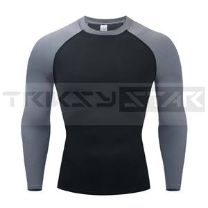 T-shirts de sport de compression personnalisés en coton 100% pour hommes, coupe régulière, séchage rapide, respirant, taille plus, tricotés - Product Image 3