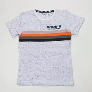 शीर्ष गुणवत्ता वाले थोक सरप्लस स्टॉकलॉट बॉयज़ टी शर्ट बॉयज़ नेपी जर्सी टी शर्ट प्रिंट के साथ छोटी आस्तीन