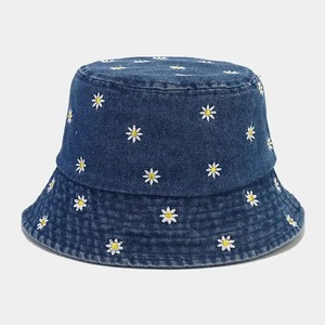 Unisexe Vintage Design Bucket Hat Summer Style Denim Solid Color Big Eaves Sun Protector Beach Holidays Fashion 100% Cotton - Product Image 6