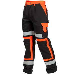 2025 pantalons de sécurité haute visibilité pour hommes pantalons haute visibilité robustes genouillère poche pantalons de travail avec bandes réfléchissantes - Product Image 1