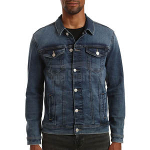 Fabrication en usine Nouveauté Veste en jean pour homme Hiver Manches régulières Col montant Logo frontal Couleurs et tailles personnalisées Vente en gros - Product Image 2