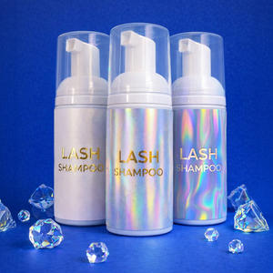 Champú para Pestañas de Marca Blanca con Logotipo Personalizado, Limpiador Espumoso para Párpados en Botellas de 50ml, 100ml y 200ml, Desmaquillante, OEM Disponible - Product Image 1