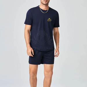 Conjuntos de camiseta y pantalones cortos para hombre con logotipo personalizado más vendidos Conjunto de camiseta y pantalones cortos de dos piezas para hombre - Product Image 3