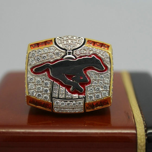 Bague de championnat Calgary Stampeders 2008 96e coupe Grey Style classique unisexe en argent sterling 925 avec diamants fêtes de mariage - Product Image 1