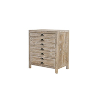 Petite commode de style fonderie en bois massif récupéré, 4 tiroirs, armoire de rangement rustique, style vintage, petite commode de style fonderie