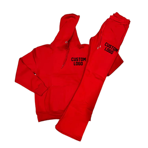 100% coton survêtement à capuche pour hiver Style décontracté coton Polyester hommes Jogging survêtement ensembles noir imprimé Design hommes - Product Image 2