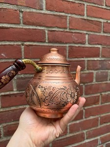 Hot Selling a Copper Teapot With Artistic Chasing and Engraving Copper Arabic Dallah for Restaurant Usage - Product Image 3