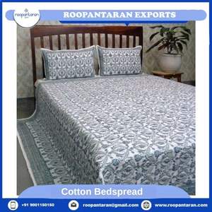 Draps de lit en coton 100% fabriqués sur mesure, imprimés à la main avec un motif floral, bleu pastel clair, écologiques, 200 fils, disponibles en différentes tailles - Product Image 2