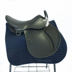 Custom English Horse Dressage Saddle Cowhide Leather Deep Seat with Yellow Stitching Billet Straps Western Style - Product Image 3