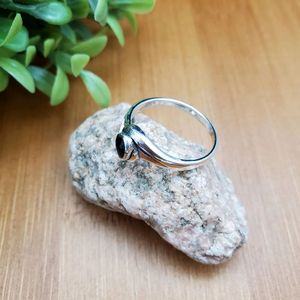 แหวนเงินสเตอริง925แบบคลาสสิกแหวนพลอยโอนิกซ์สีดำทรงไข่ตัดเครื่องประดับที่ดีสำหรับงานแต่งงานงานหมั้นงานปาร์ตี้วันครบรอบ-ของขวัญ - Product Image 2