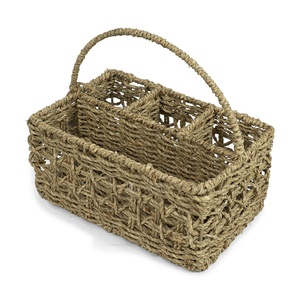 Woven Seagrass Utensil Holder with Handle, Best Selling Handwoven Cutlery Organizer for <b>Kitchen</b> and <b>Table</b> Wholesale - Product Image 1