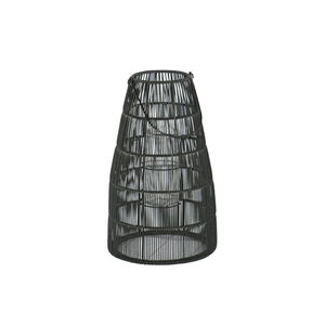 Set of 3 Natural Wicker Lanterns with Handles <b>Decorative</b> Candle Holders for Indoor Outdoor Rustic Bamboo Style Wedding <b>Decor</b> - Product Image 3