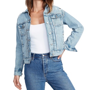 Chaqueta Vaquera Holgada para Mujer, con Botones, Casual, Elegante, Ecológica, Resistente a la Decoloración, Ropa Exterior de Moda, Proveedores de Moda al por Mayor - Product Image 1