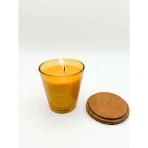 Bougie Be Home 160g avec couvercle en bois, Jaune - JAUNE - Product Image 2