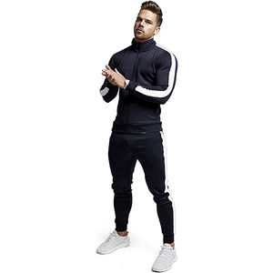 Survêtements Streetwear pour hommes de haute qualité nouveau style ensembles de fermeture à glissière lourde avec bord de ligne blanche respirant pour la saison d'automne - Product Image 5