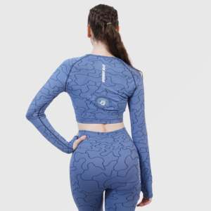 <b>Blue</b> Lift Seamless Yoga <b>Crop</b> <b>Top</b> - Product Image 2