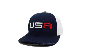 Gorra de camionero de tela de algodón y poliéster sin estructura clásica de 6 paneles para hombre Hip Hop para pesca hecha con bordado 3D de Vietnam - Product Image 3